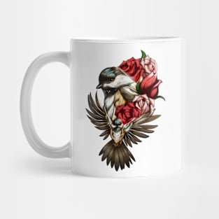 Black-Capped Chickadee and Roses Mug